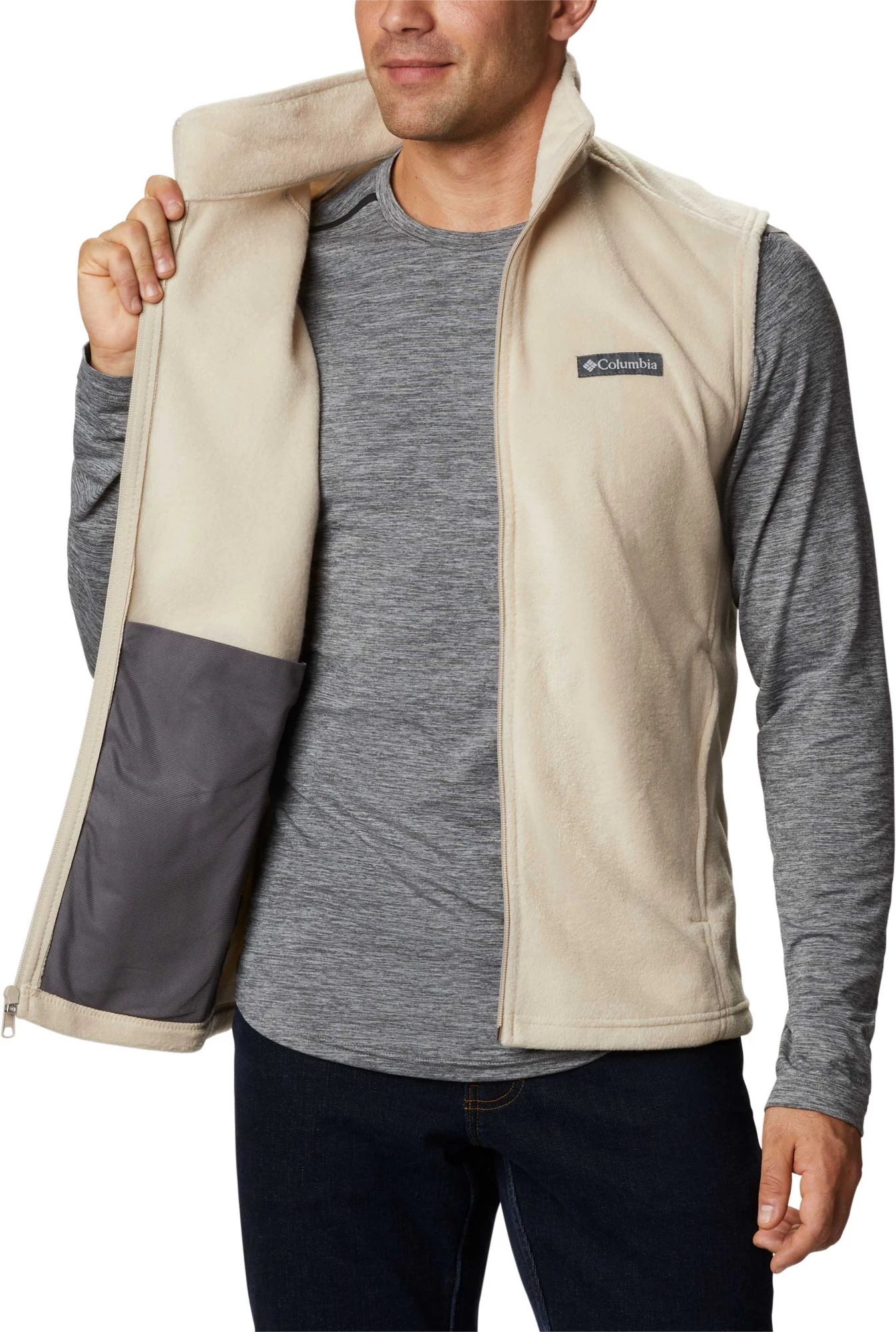 Columbia Men's Steens Mountain Fleece Vest Grill/black 6 Columbia Men's Steens Mountain Fleece Vest Grill/black - Image 4