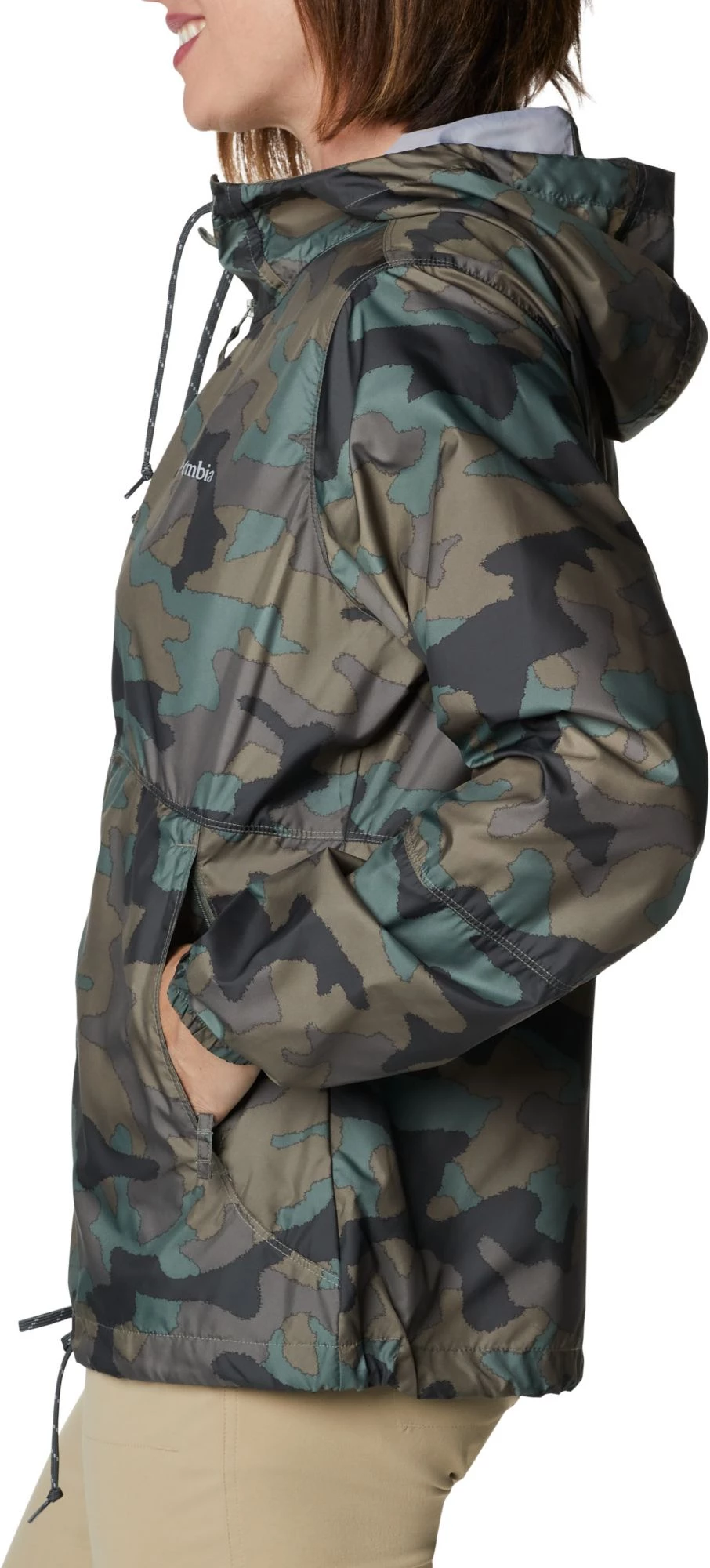Columbia Women's Flash Forward Windbreaker Jacket Cypress Trad Camo Print 6 Columbia Women's Flash Forward Windbreaker Jacket Cypress Trad Camo Print - Image 4