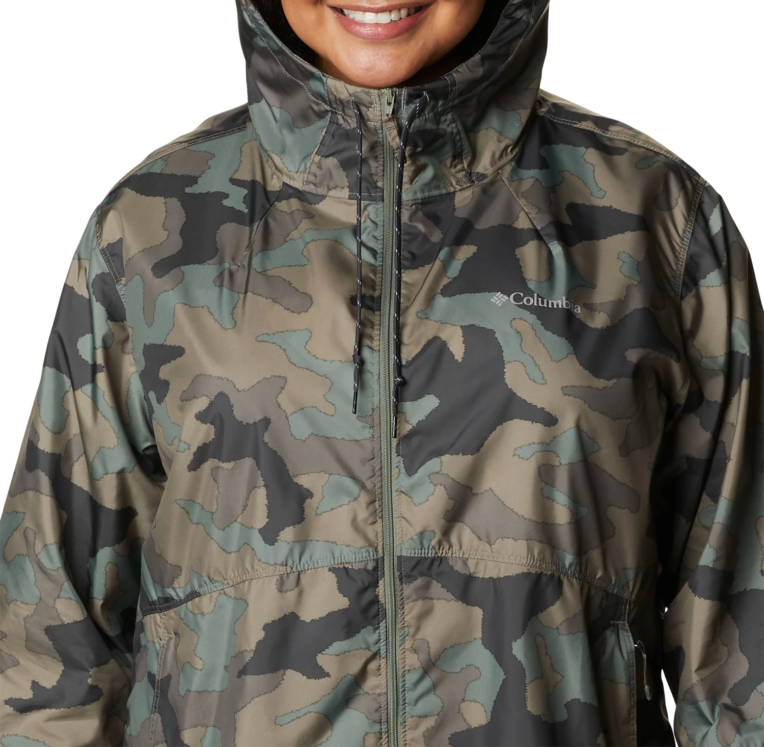 Columbia Women's Flash Forward Windbreaker Jacket Cypress Trad Camo Print 8 Columbia Women's Flash Forward Windbreaker Jacket Cypress Trad Camo Print - Image 6